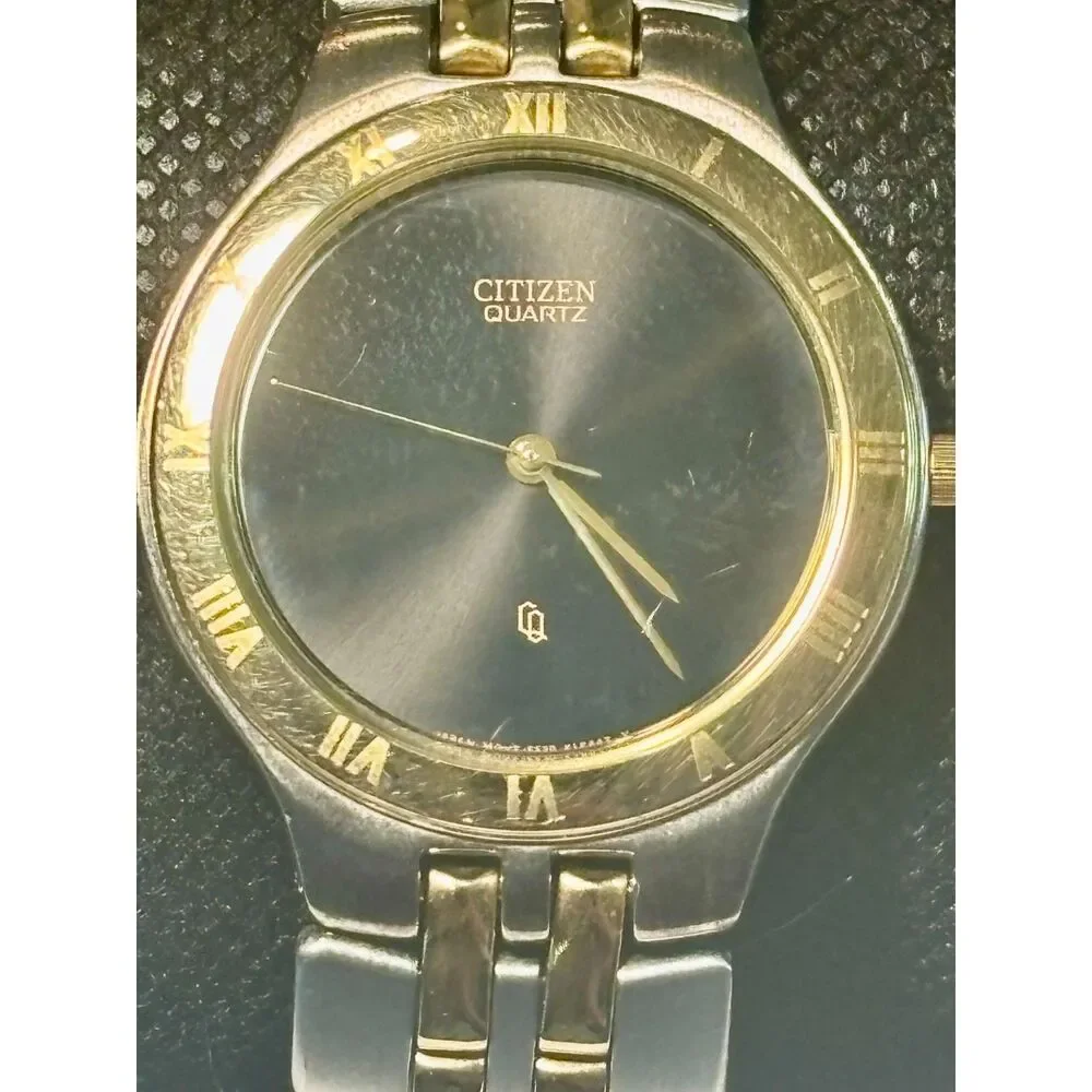 Vintage Citizen CQ Quartz Men's Watch | Black Dial 5530-K04948 CK New Battery